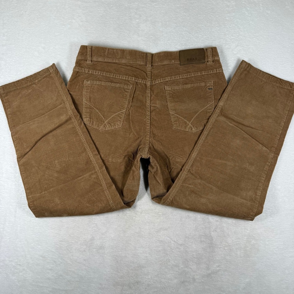 Brax Cooper Fancy Regular Fit Corduroy Pants Mens 36/34 Brown 5-Pocket 85-3834